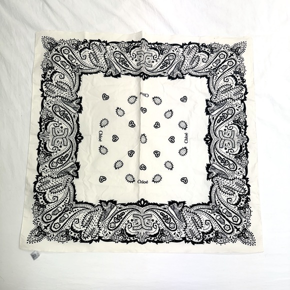 Chloe Accessories - Chloe Navy Paisley Cowboy Print Cotton Bandana Scarf